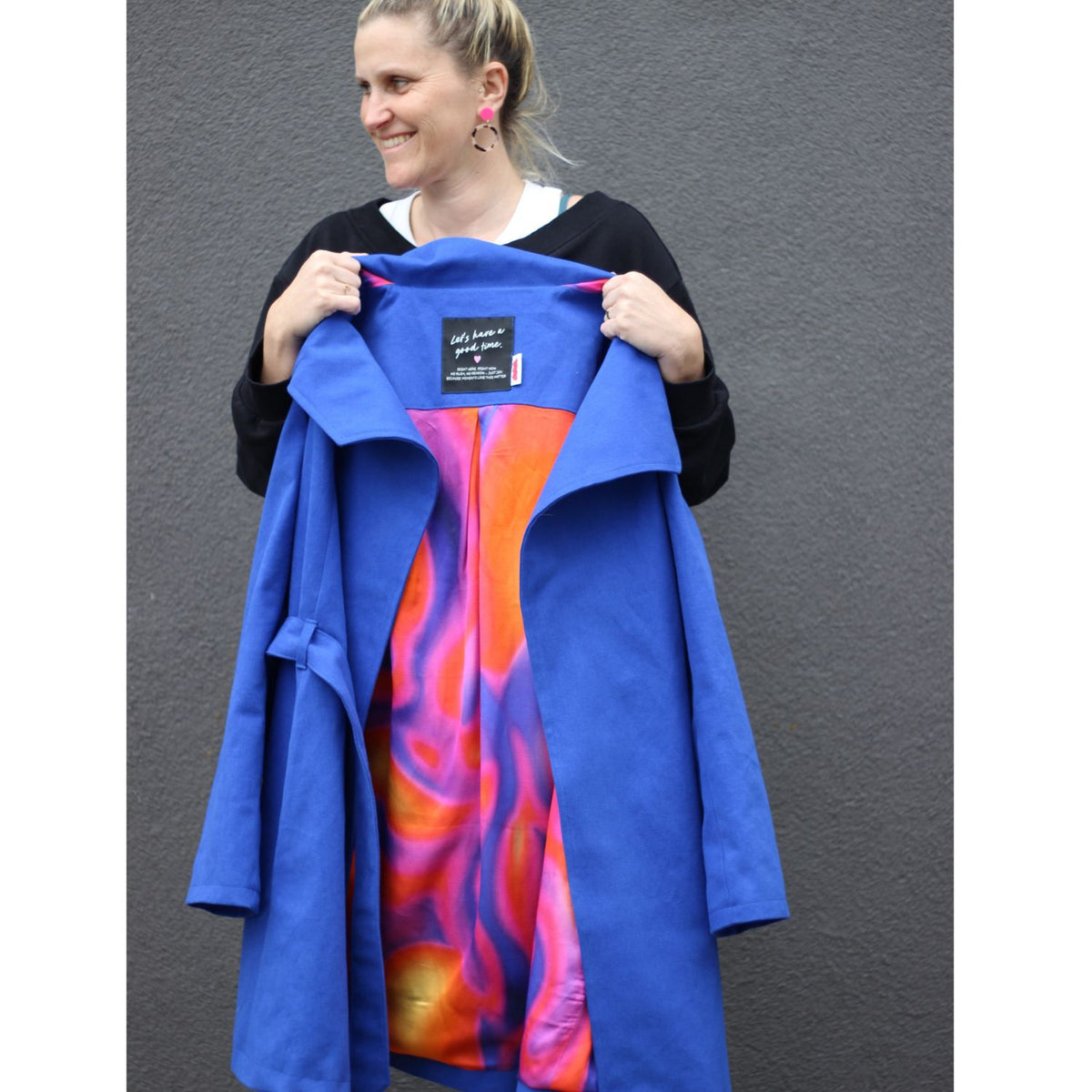 Mantel Coquille mit buntem Futter genäht von @maybes_couture