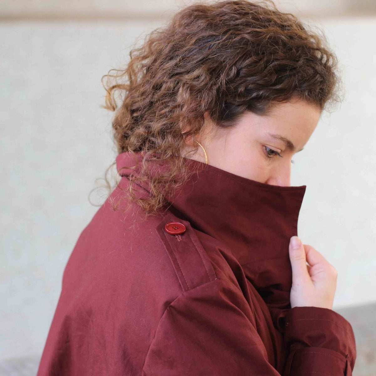 Mantel Coquille: Detail Schulterklappen