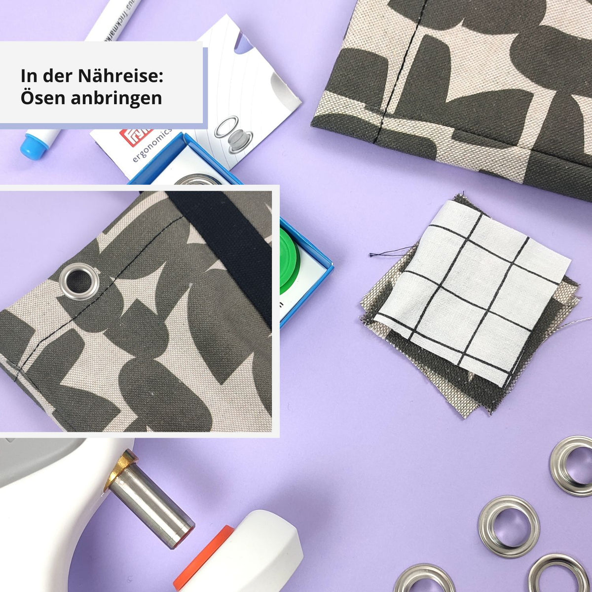 Naehreise: Oesen anbringen