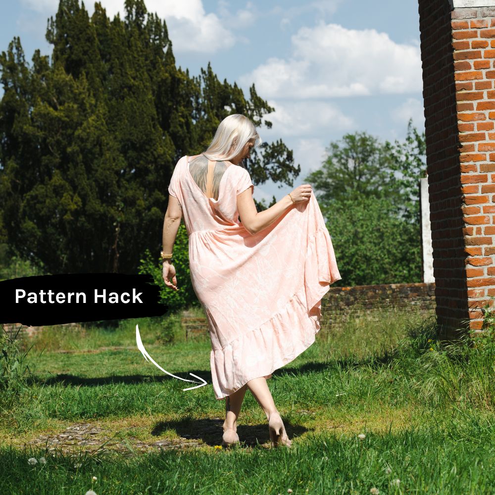 Kleid mit Rüschen verlängert