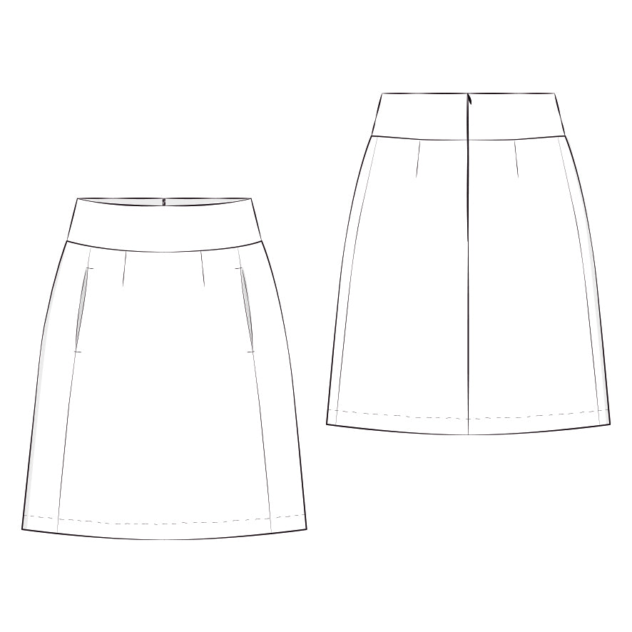 Schnittmuster Rock Katrin: Skizze