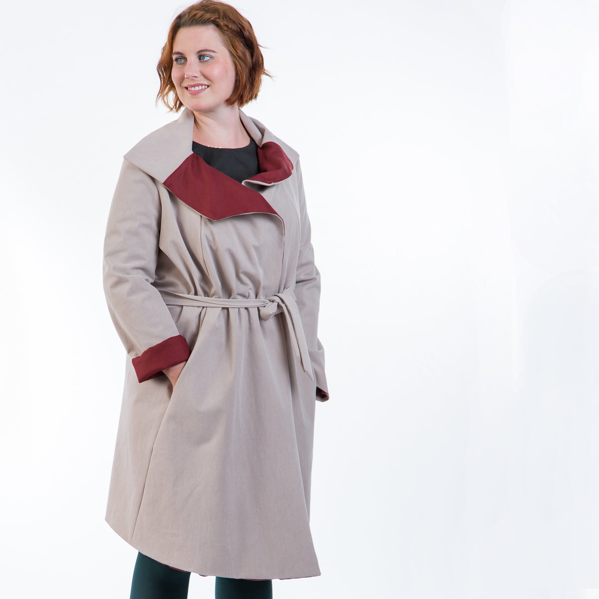 Mantel Coquille mit abgesetztem Revers