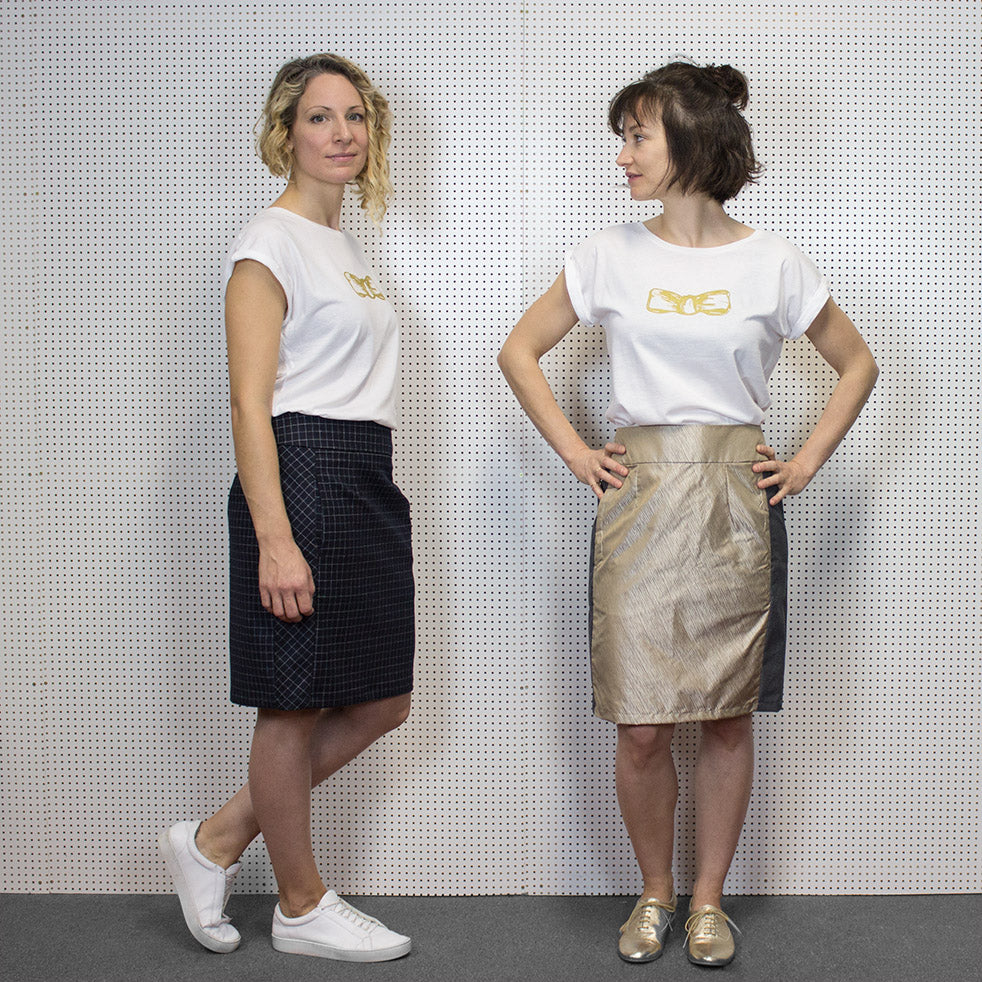 Schnittmuster Rock Katrin: Vorder- und Seitenansicht