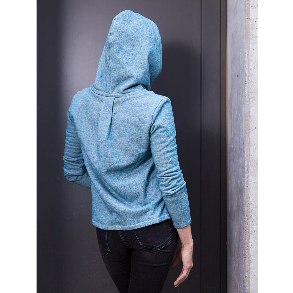 Schnittmuster Shirt Matice: Detail Quetschfalte und Kapuze