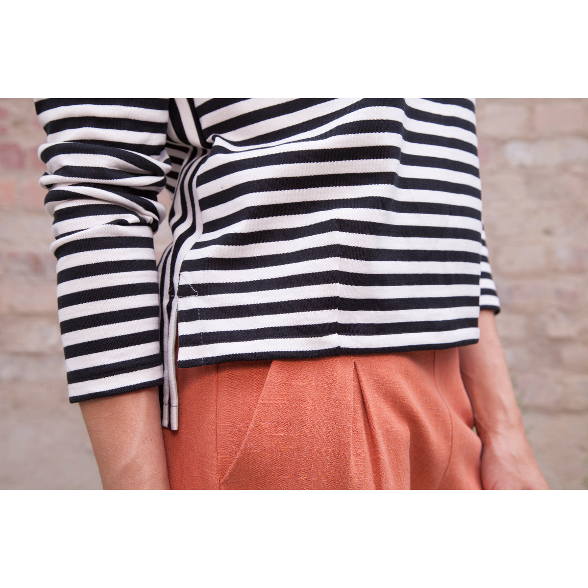 Schnittmuster Shirt Matice: Detail Seitenschlitze