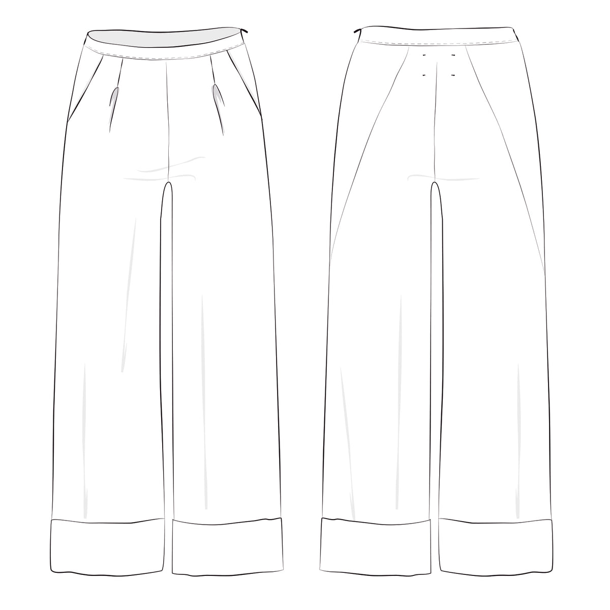 Schnittmuster Hose Luise: Skizze