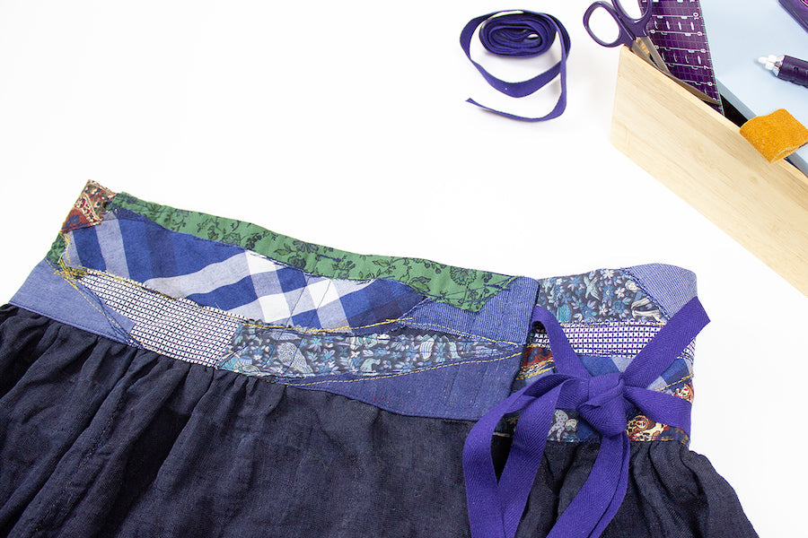 Stoffreste auf einem Bund applizieren, Stoffreste verwerten