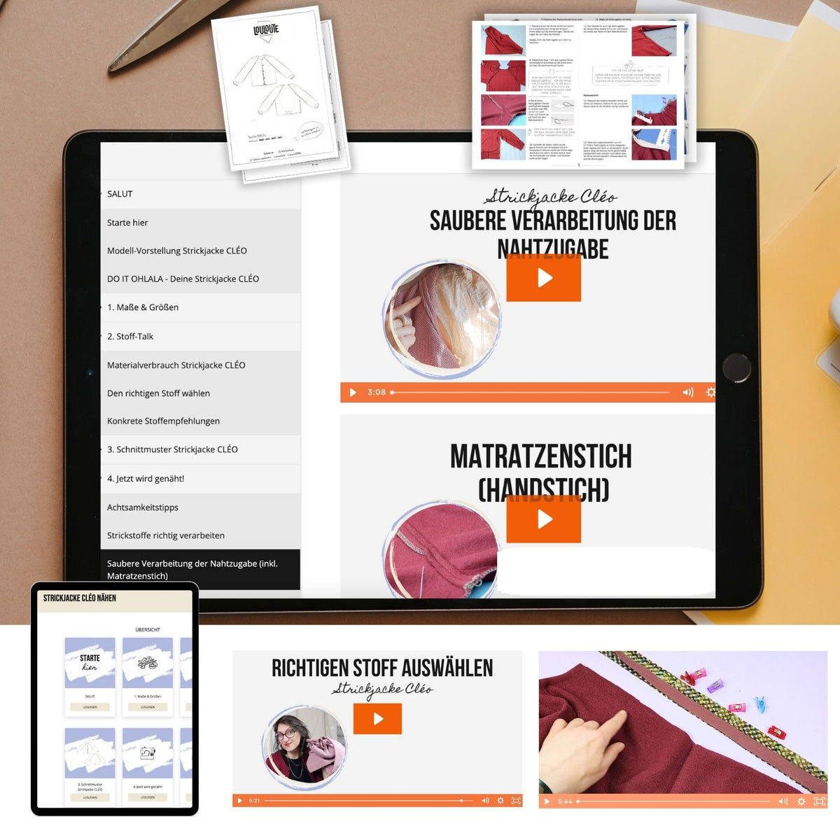 Onlinekurs &quot;Strickjacke CLÉO nähen&quot;
