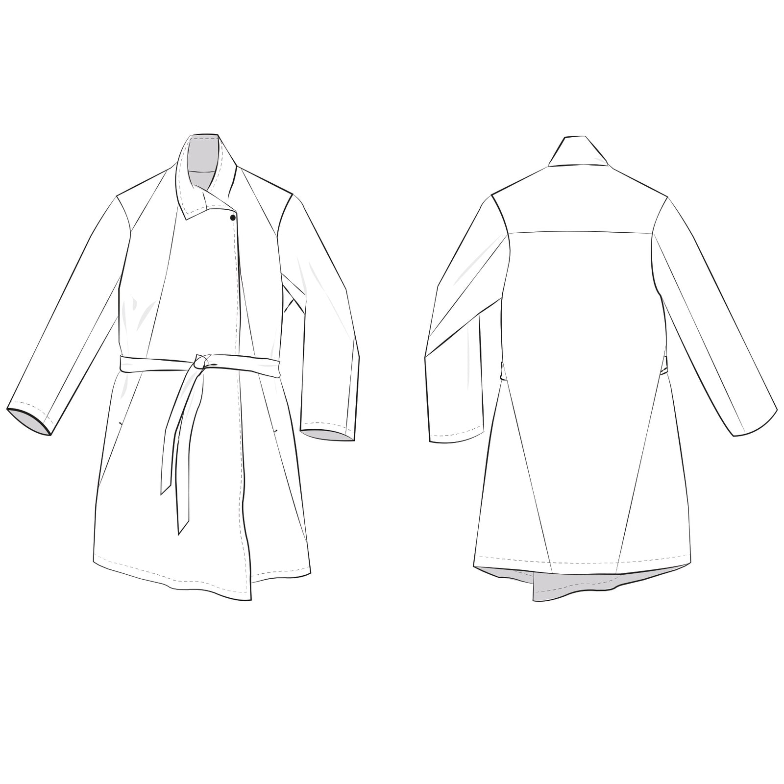 Schnittmuster Mantel Coquille: Wickelmantel